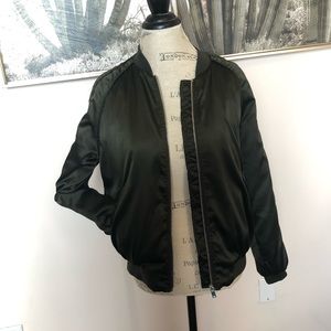 Olive green bomber jacket